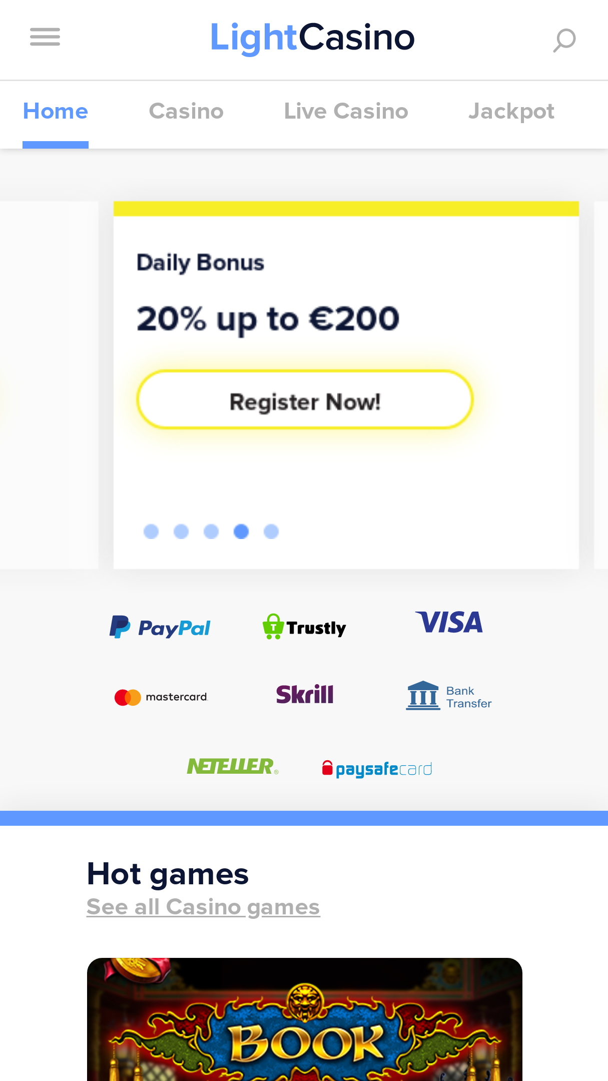 LightCasino mobile Screenshot LightCasino mobile Screenshot