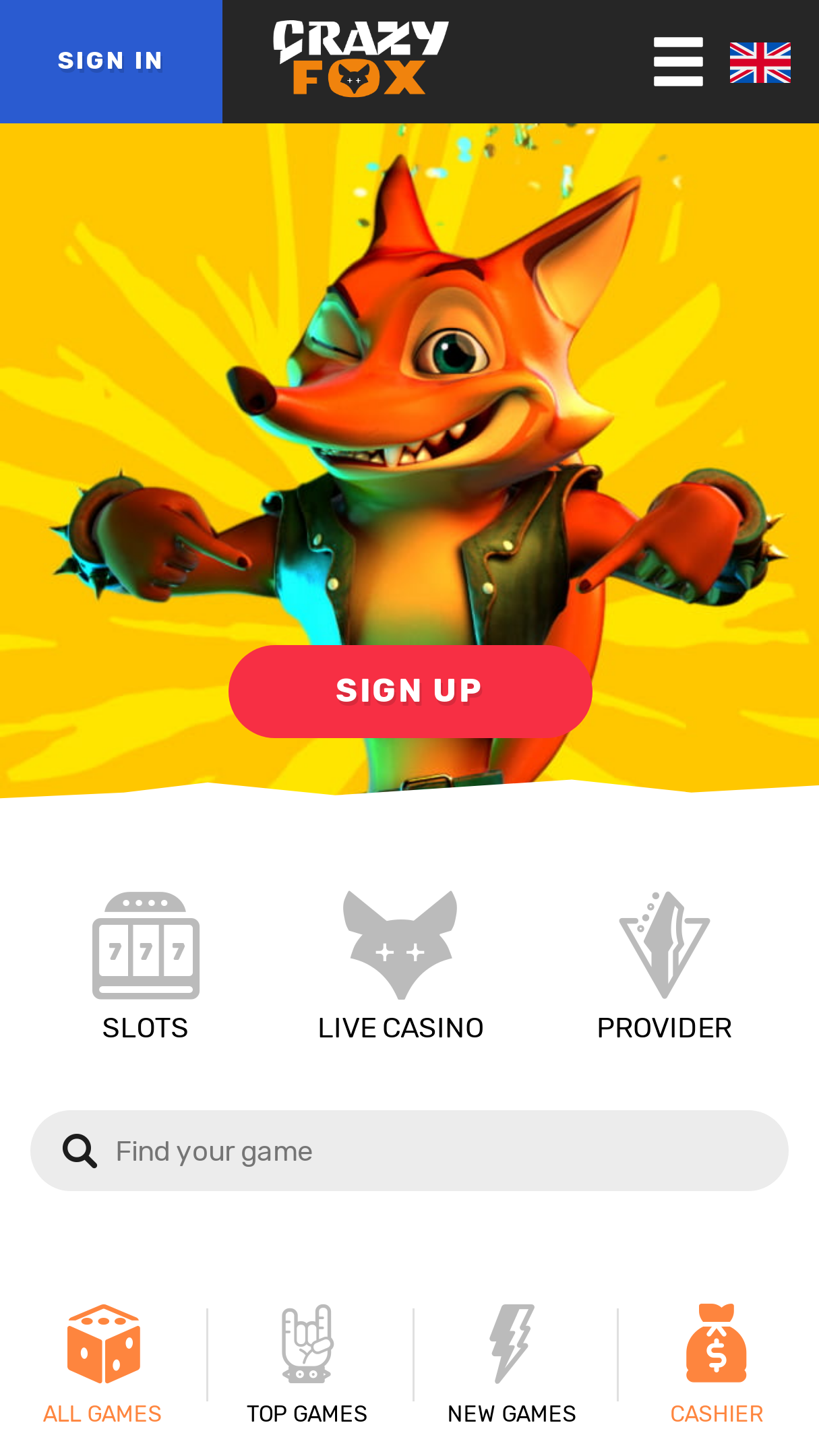 CrazyFox Casino mobile Screenshot CrazyFox Casino mobile Screenshot