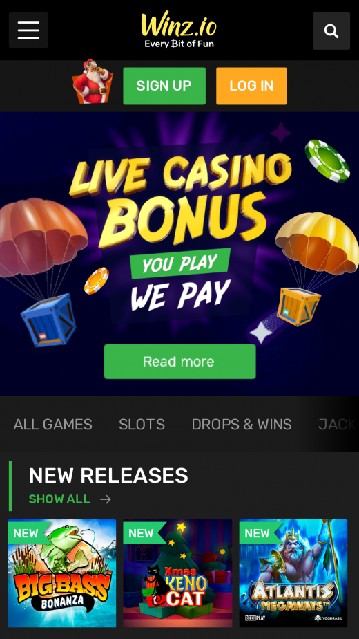 Winz Casino mobile - Download App for Android & iPhone